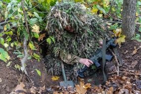 Troops from the 13th "Khartiya" Brigade of the National Guard of Ukraine conducted unit coordination training in a forested area