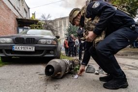 Debris from a Russian drone