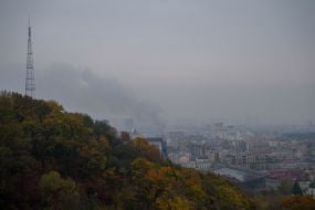 Kyiv, filled with smoke following a Russian attack
