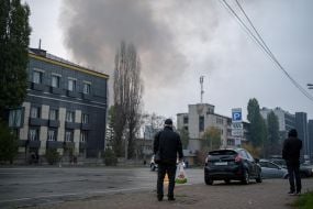 Kyiv, filled with smoke following a Russian attack