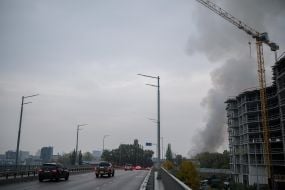 Kyiv, filled with smoke following a Russian attack