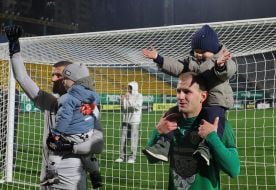 Footballers with children thank the fans