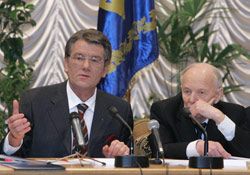 Президент України та президент Національної академії наук Борис Патон, 5 травня