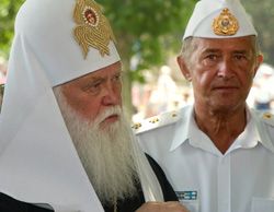 Патріарх Київський і всія Русі-України Філарет бере участь у святкуванні Дня Військово-морських Сил України. Севастополь, 2 липня