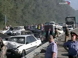 Під час ДТП у Краснодарі згоріли 12 автомобілів