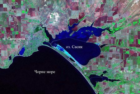 оз. Сасык, космический снимок