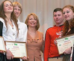 Катерина Ющенко серед переможців Всеукраїнського молодіжного конкурсу «Новітній інтелект України». Київ, 14 квітня