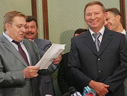 Леонид Кучма и Сергей Кичигин. Журналисты