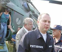 Министр по вопросам чрезвычайных ситуаций Нестор Шуфрич на четвертый день прибыл на место аварии во Львовской области. 19 июля