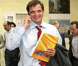 Юрий Павленко после заседания политсовета НСНУ. Киев, 1 августа
