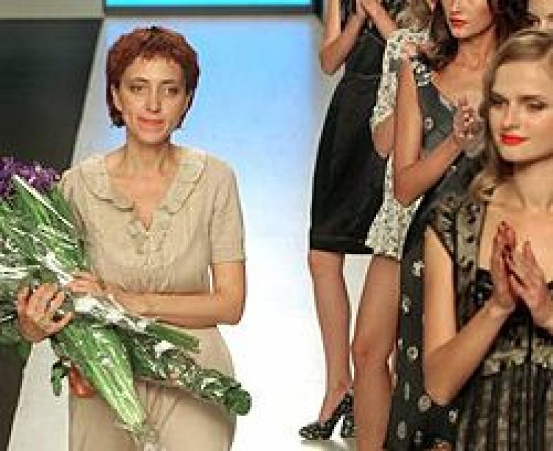Дизайнер Виктория Гресь после показа коллекції на Ukrainian Fashion Week. Киев, 11 октября