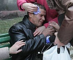 Шахтёр потерял 28-летнего сына-горняка в результате взрыва на шахте им. Засядько. Донецк, 19 ноября