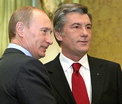 Віктор Ющенко і Володимир Путін під час зустрічі у Москві. 12 лютого