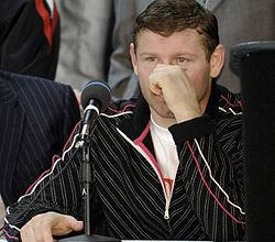 Султан Ибрагимов по окончании боя с Владимиром Кличко. Нью-Йорк, 24 февраля 