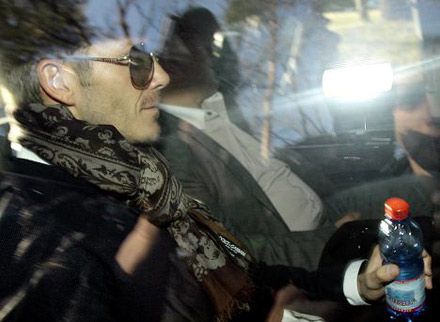 Дэвид Бекхэм после медосмотра