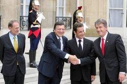 Хавьер Солана, Жозе Мануель Баррозу, Николя Саркози и Виктор Ющенко