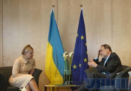 Прем’єр-міністр України Юлія Тимошенко і Генеральний секретар ради ЄС Хав’єр Солана