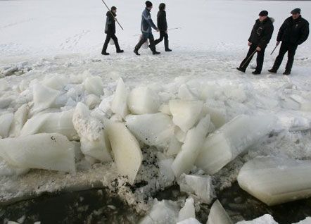 На Киевском водохранилище добровольцы спасают рыбу от замора (фото)