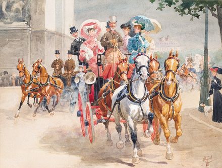 Шере Ж.«Екіпажі на площі д’Етуаль», 1898 р.