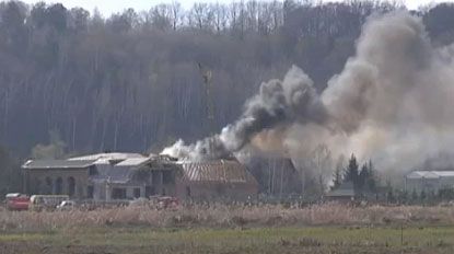 На Київщині горіла дача Ющенка (фото)