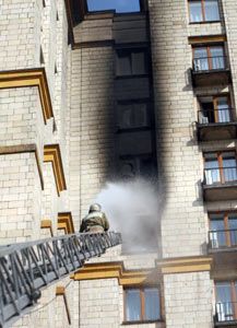 Пожежа в готелі над Майданом (фото)