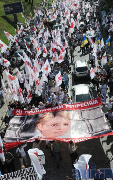 Акция в поддержку Тимошенко: Януковичу передали 'повестку' в суд