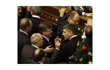 У ВР чергова бійка: постраждала новорічна ялинка та прикраси (фоторепортаж)