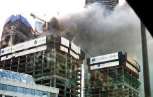 В бизнес-комплексе Москва-Сити загорелась одна из высоток