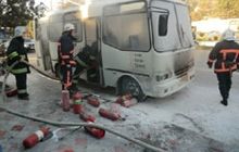 В Севастополе горел маршрутный автобус