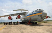 Украинский самолет Ил-76МД доставил в Либерию необходимое имущество для украинских миротворцев
