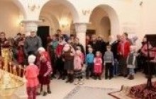 В строящемся Кафедральном Соборе УПЦ совершена первая «детская» Божественная литургия