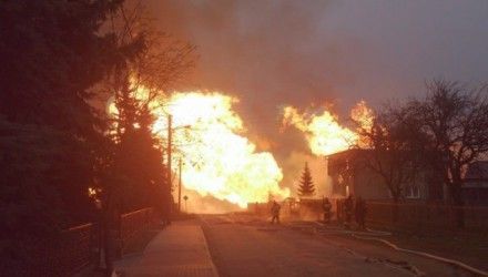 Вибух газопроводу в Польщі / Фото: tvn24.pl Вибух газопроводу в Польщі / Фото: tvn24.pl