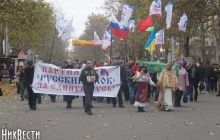 Свободовцы забросали "Русский марш" в Николаеве дымовыми шашками (фото)