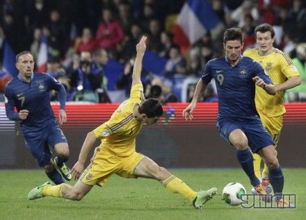 2 гола забила сборная Украины по футболу французам в матче плей-офф 