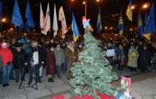 В Запорожье на Евромайдане установили «елку протеста»