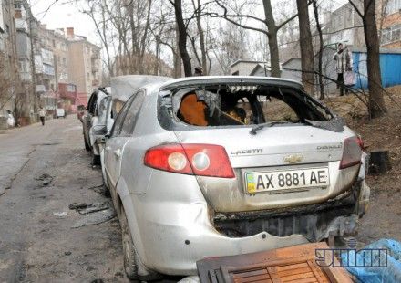 Сгоревший Chevrolet Lacetti, принадлежавший активистке Евромайдана