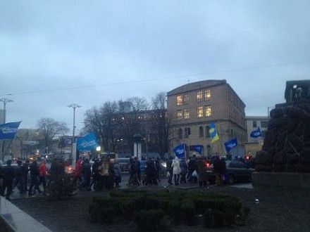 Колонны сторонников ПР на пути к Раде 16 января / Фото: УП Колонны сторонников ПР на пути к Раде 16 января / Фото: УП