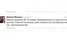 Добкин считает "законы 16 января" недостаточно жесткими