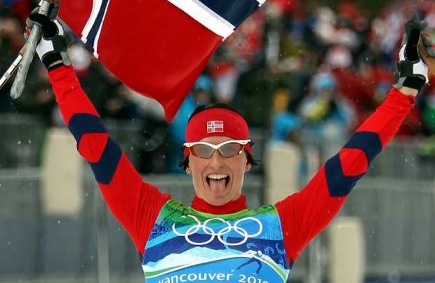 Норвегия лидирует в лыжах и биатлоне (на фото - Марит Бьорген)