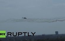Опубліковано відео, як Мі-24 обстрілює позиції терористів в Донецьку