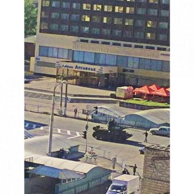 Ранее танк был замечен на улицах города / Фото: Sergiy Ivanov / facebook.com