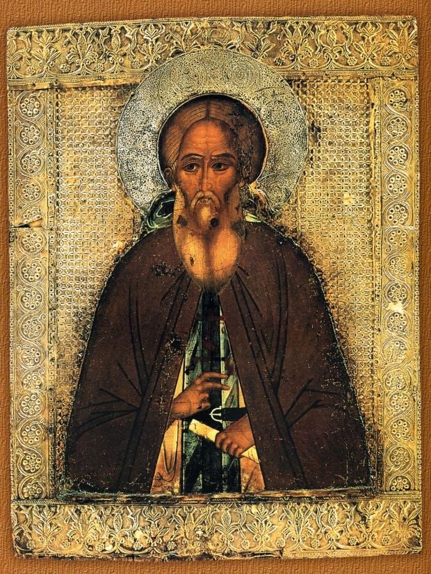 Преподобный Сергий Радонежский. Икона, середина XVI века. Ризница Троице - Сергиевой Лавры