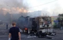 В Донецке в результате обстрела загорелся железнодорожный вокзал