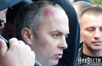 Фото Шуфрича в Николаеве забросали яйцами 17 октября 2014
