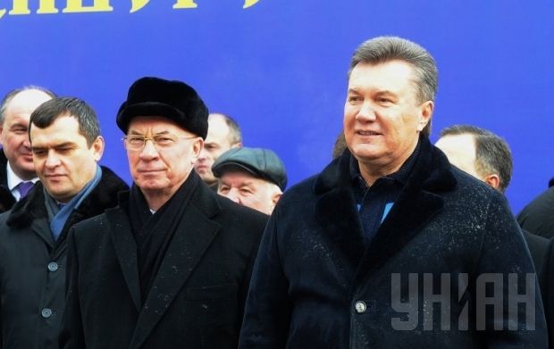 (Right to left) Yanukovych, Azarov, Zakharchenko. Photo by UNIAN