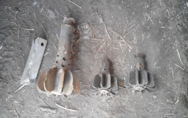The remains of shells after shelling by militants / Photo from mil.gov.ua The remains of shells after shelling by militants / Photo from mil.gov.ua