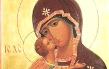 3 июня Православные христиане молятся перед древним образом Пресвятой Богородицы "Владимирской"