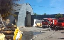 Rescuers put out fire at foam plastic warehouse near Kyiv