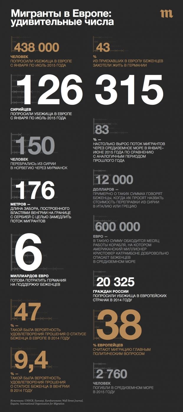 СМИ в виде инфографики показали последствия миграционного кризиса в Европе