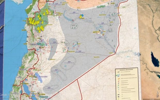 На карте показано, куда попали авиаудары, согласно данным МО РФ / bellingcat.com На карте показано, куда попали авиаудары, согласно данным МО РФ / bellingcat.com